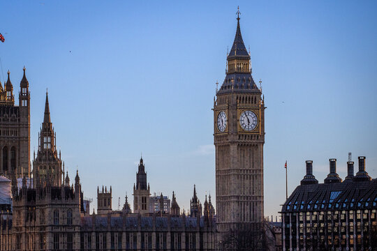 Iconic clock face of Big Ben (Elizabeth Tower) in London, showcasing its historic Victorian Gothic design and world-famous timepiece, symbolising British heritage and tradition with digitisation news