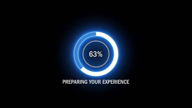 preparing Loading Animation.A central circular loading spinner in light gray is presented on a pure white background with the text PREPARING.4k animation video.