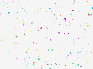 Fototapeta premium Playful Memphis Style Scattered Confetti Modern Design Pattern