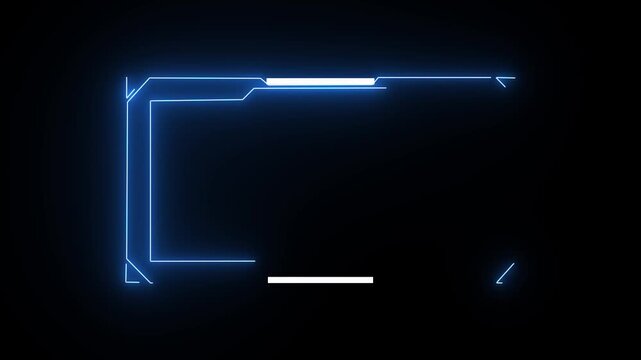 Neon live streaming frame animation. Streaming Frame Border animated neon overlay frame for live streaming and gaming templates.4k
