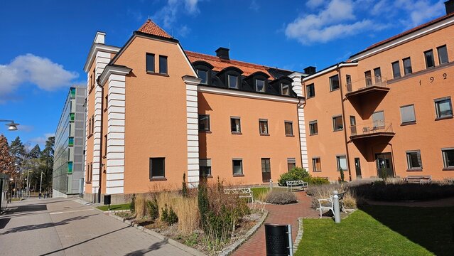 Sweden. Houses and streets in the city of Link&ouml;ping. &Ouml;sterg&ouml;tland province.