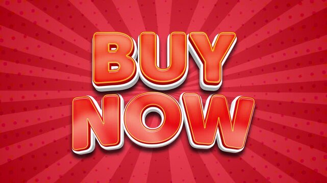 A video showcasing a bold red advertisement with a prominent 'BUY NOW' message in a vibrant and eye-catching design.
