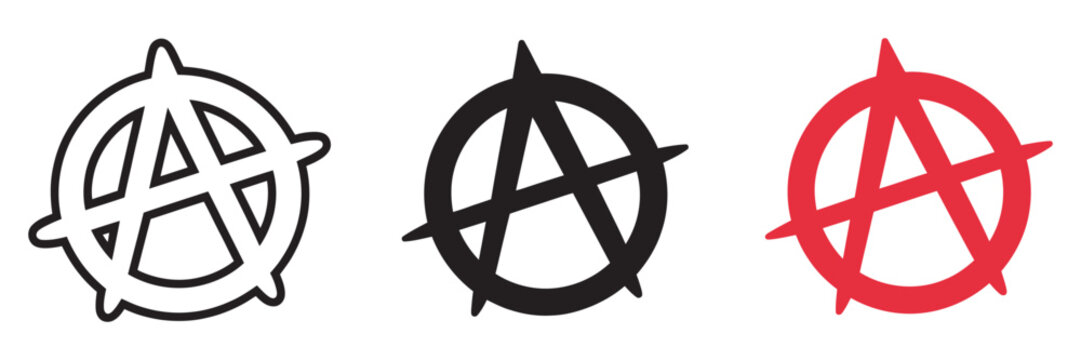 anarchy symbol graffiti icon set, vector collection of street art and rebellious symbols isolated on white background