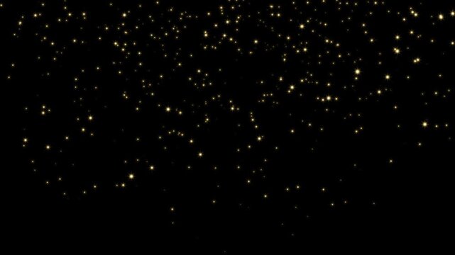 Falling Golden Glitter Light Particles