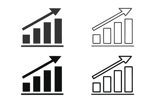 Four line graphs depicting growth trends positive and negative indicators