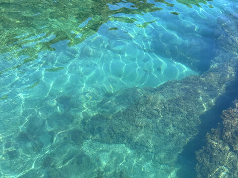 Sea crystal clear blue water. 