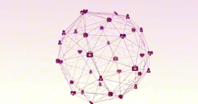 Network of connections and network of connections against grey background