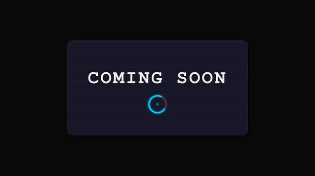 Coming Soon Text with Blue Loading Animation