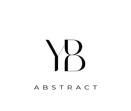 YB abstract logo design with black letters on white background