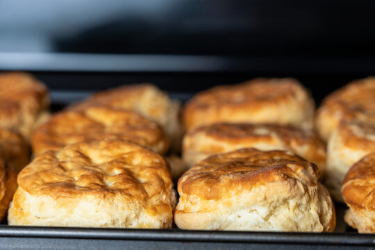 Biscuits on a baking sheet 