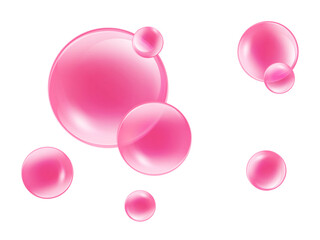 Bright pink translucent bubbles floating gracefully in various sizes and shapescreating a delicate and elegant visual effect perfect for backgrounds and designs transparent background © MorshedBD
