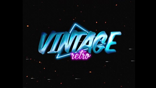 80s Retro Synthwave Neon Text Opener Intro 179 | Cyberpunk VHS Glitch Title Animation & Effects