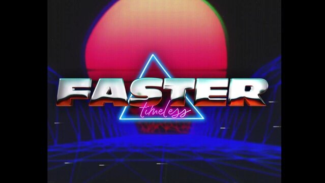80s Retro Synthwave Neon Text Opener Intro 205 | Cyberpunk VHS Glitch Title Animation & Effects