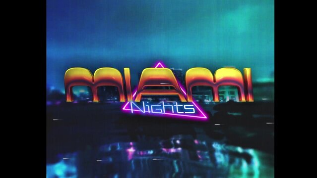 80s Retro Synthwave Neon Text Intro Opener 233 | Cyberpunk VHS Glitch Title Animation & Effects