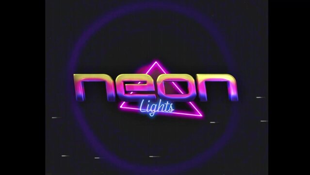 80s Retro Synthwave Neon Text Intro Opener 240 | Cyberpunk VHS Glitch Title Animation & Effects