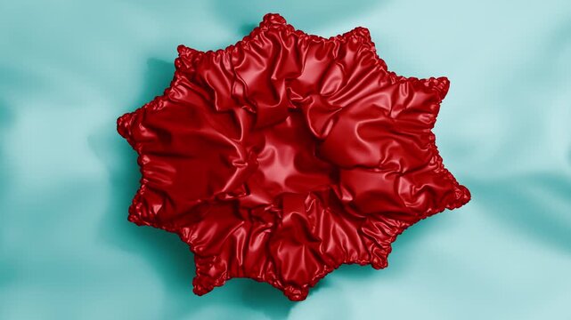 3D deflating comical speech bubble silky ripple fluid background 3