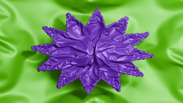 3D deflating comical speech bubble silky ripple fluid background 2