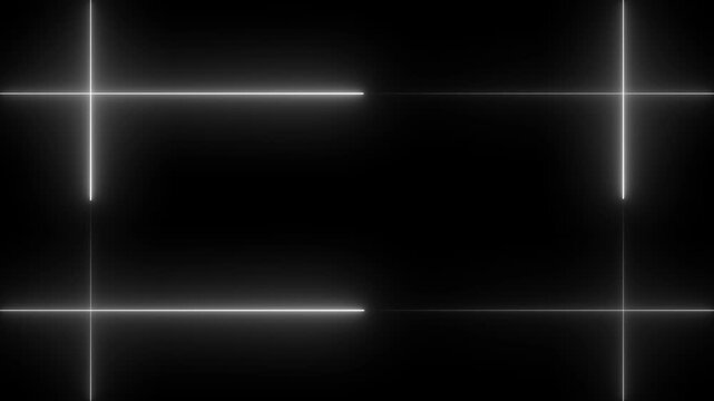 Neon line glowing square frame on black background. Glowing neon frame background animation square shape.Neon lines frame animation. Rectangular frame with moving line. rectangle glowing neon frame