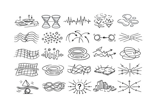 Line vector icons of broken natural constants in simulation: variable-gravity fields, inconsistent light cones, temporal jitter