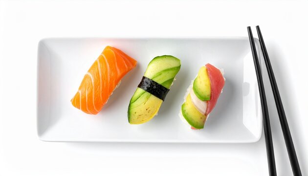 Sushi plate with assorted sushi pieces