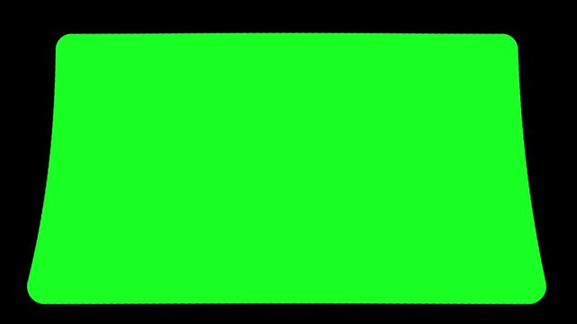3D Rotating Green Neon Signboard with Rounded Corners, Glowing Emerald Light Panel Spinning on Black Background, Modern Fluorescent Billboard Motion Graphic, Blank Neon Frame for Text or Logo Overlay