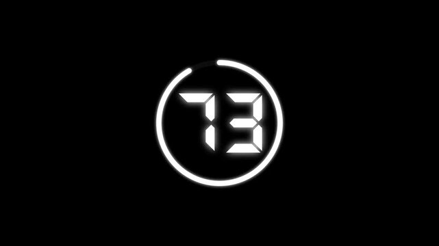 Countdown timer from 80 to 0 seconds real time. Modern flat design of countdown animation isolated on transparent background with alpha channel 80 Seconds Digital Countdown Timer Animation
