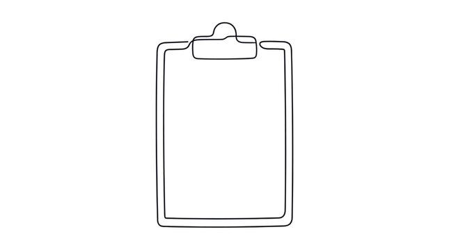 Clipboard icon in continuous one line drawing style