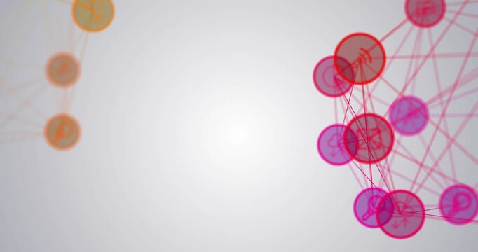 Animation of network of connections with icons