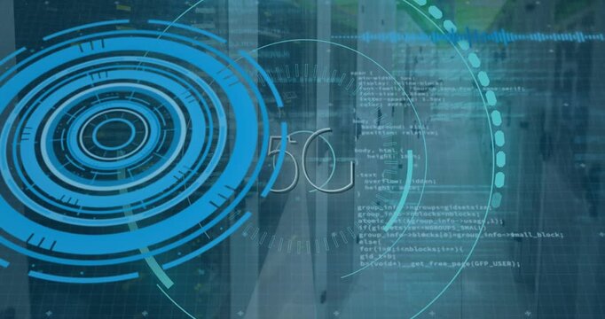 Animation of text with globe and network of connections