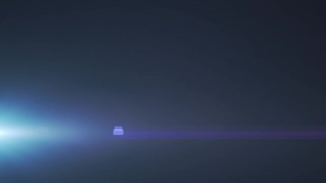 Digital animation of blue spot of light against copy space on blue background