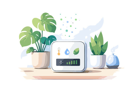Air smart home icon image indoor vector quality monitor illustration simple generation