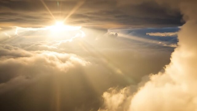 Golden Hour Above the Clouds - A Breathtaking Aerial View.