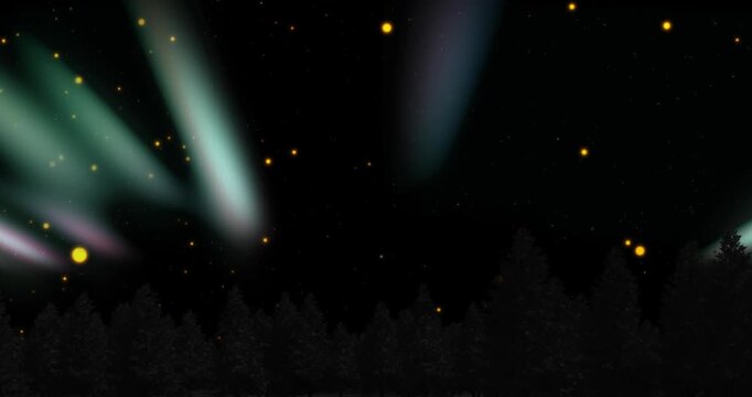 Animation of light trails at christmas over spots