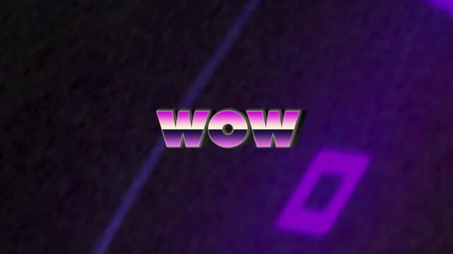 Scanline glitch flashing, teal lines sliding magenta dots appearing, WOW sharpening pulsing