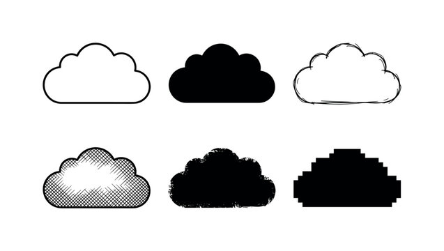 soft fluffy cloud floating in the sky, representing weather or digital storage, arranged as a clean
