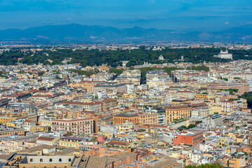 Fototapeta premium Rome cityscape seen from top of St. Peter's basilica in Vatican, Italy