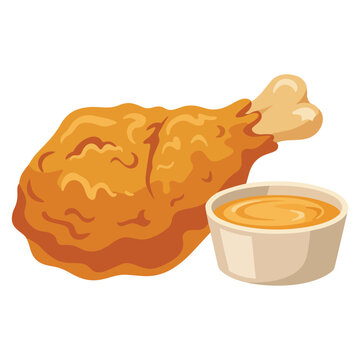 golden baked bread loaf with butter melting vector illustration