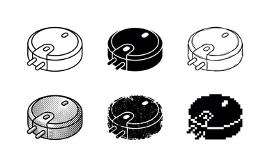 sensor body, arranged as a clean Variant 1: clean thin outline, no fill, rounded joins, even stroke.