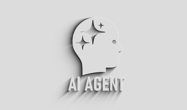 Artificial intelligence AI agent symbol digital concept 3d illustration