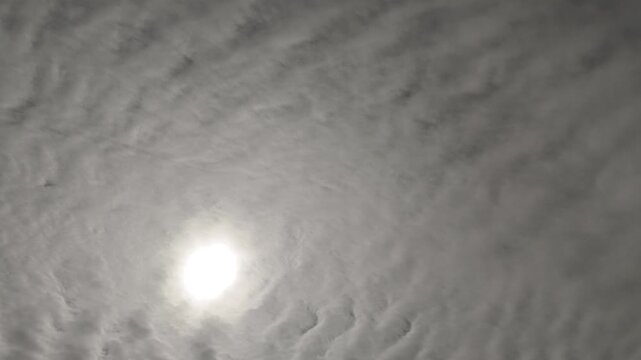 Rippling Clouds and Sun Timelapse Video