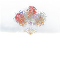 Obraz premium Colorful fireworks display isolated on transparent background