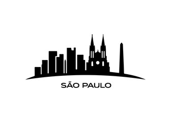 Obraz premium Sao Paulo city skyline Vector city skyline on a white background