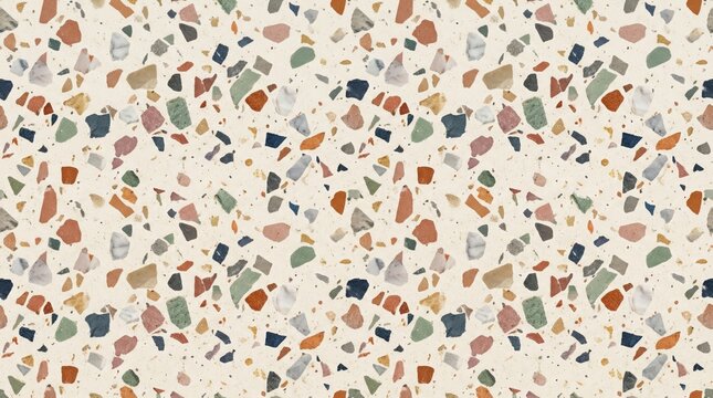 Terrazzo Pattern with Multicolor Stone Chips for Interior Design