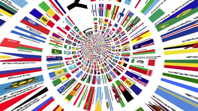 Global Liberty World Flags Tunnel Representing International Freedom