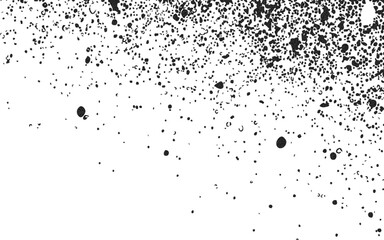 Obraz premium Black Ink Splatter Texture Grunge Background With Abstract Speckled Pattern And Negative Space.