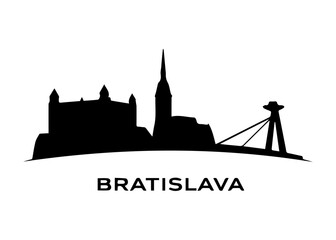 Obraz premium Bratislava city skyline Vector city skyline on a white background