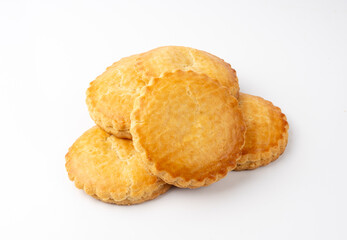 Fototapeta premium Netherlands traditional cookies isolated, Holland almond filled cake, Dutch marzipan pastry