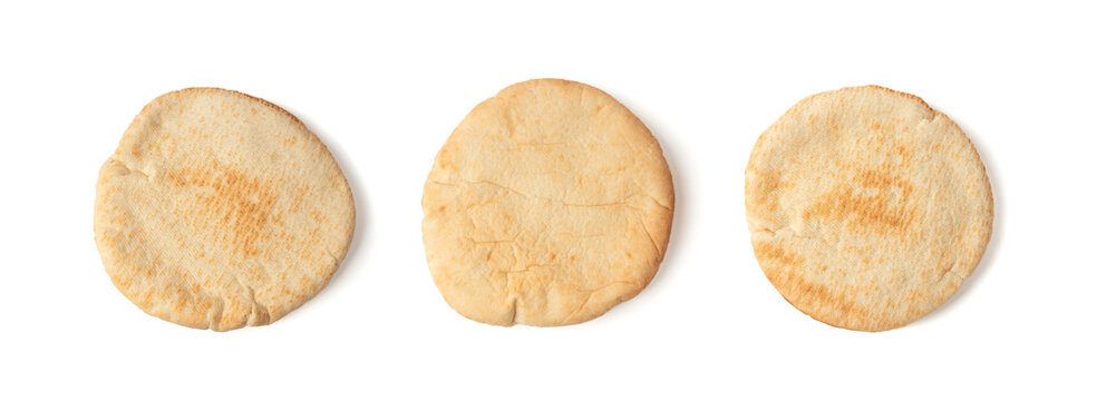 Pita flat bread, wheaten pitta flatbread also known as Arabic bread, chapati, greek pita naan, khubz
