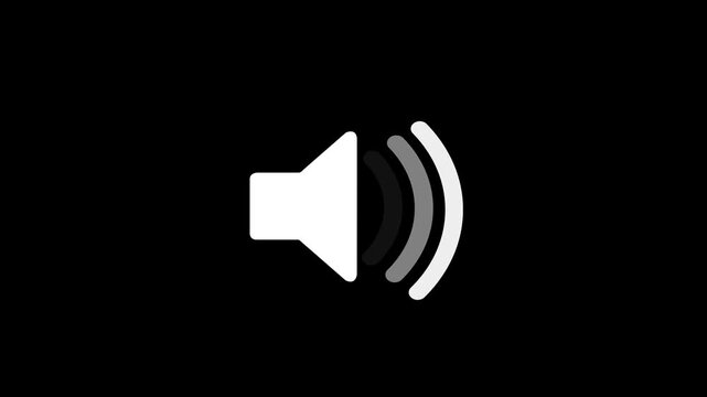 Black and White Sound Icon audio music speaker Animation.