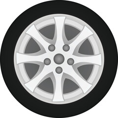 Obraz premium Car tire isolated. vector illustration